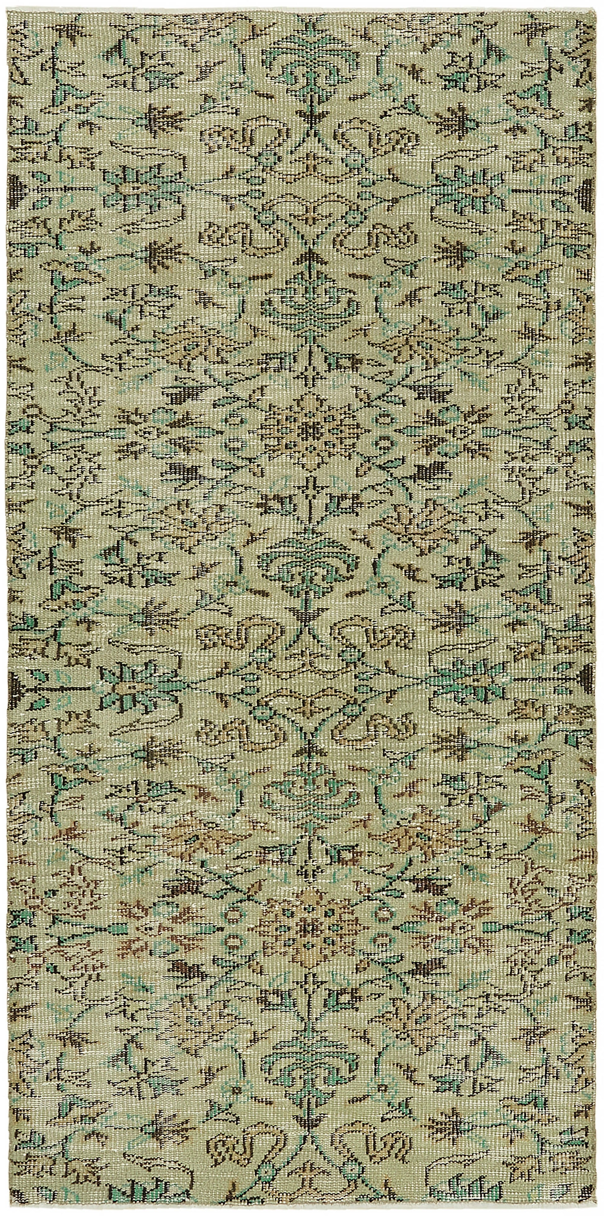 3x7 Beige Turkish Vintage Area Rug - 45867