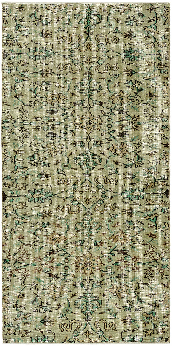 3x7 Beige Turkish Vintage Area Rug - 45867
