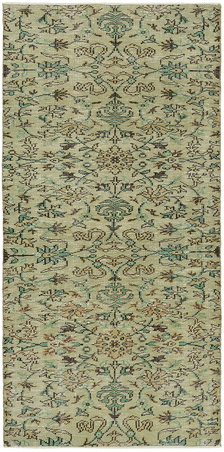3x7 Beige Turkish Vintage Area Rug - 45867