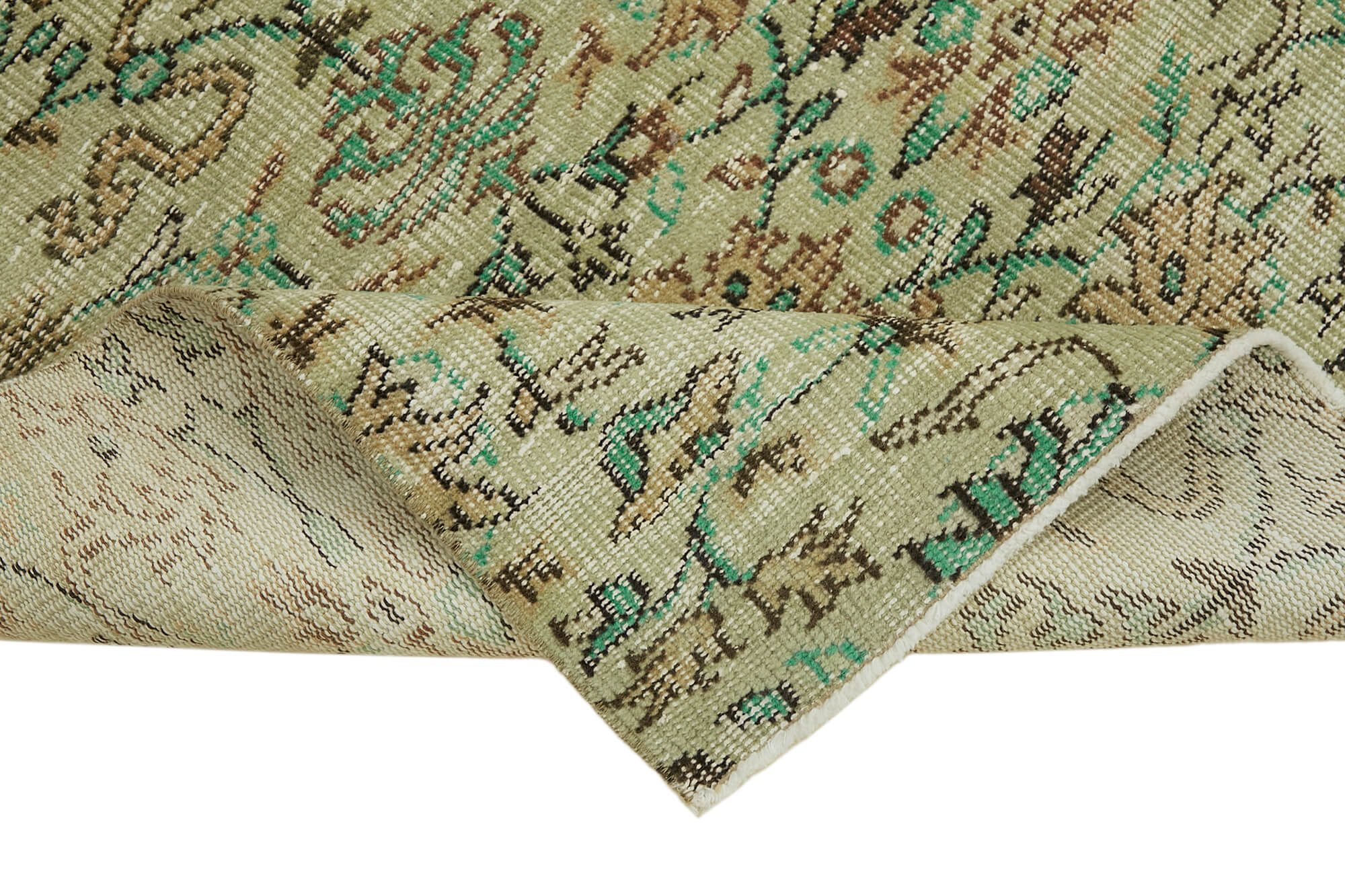 3x7 Beige Turkish Vintage Area Rug - 45867