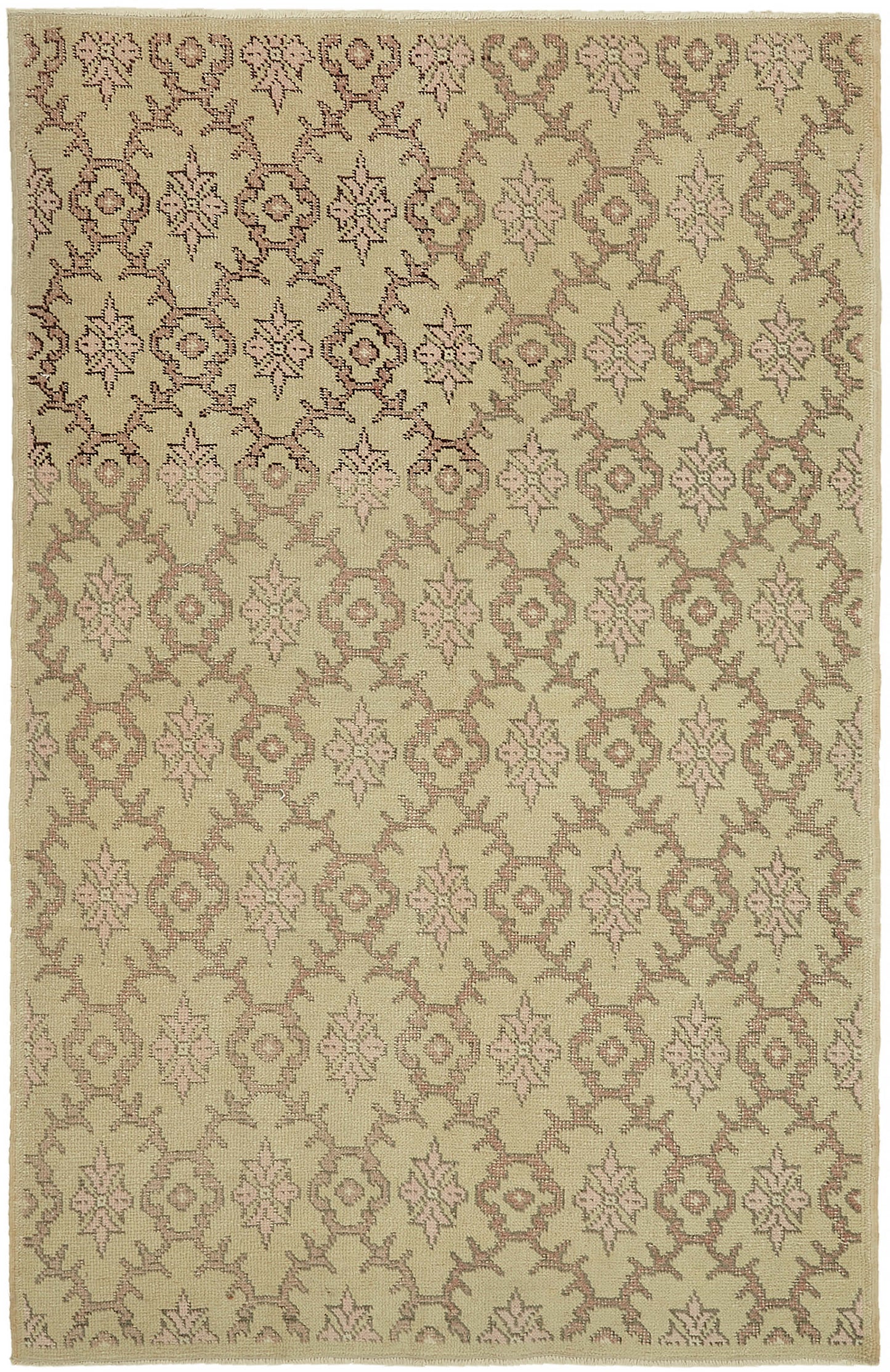 5x7 Beige Turkish Vintage Area Rug - 45869