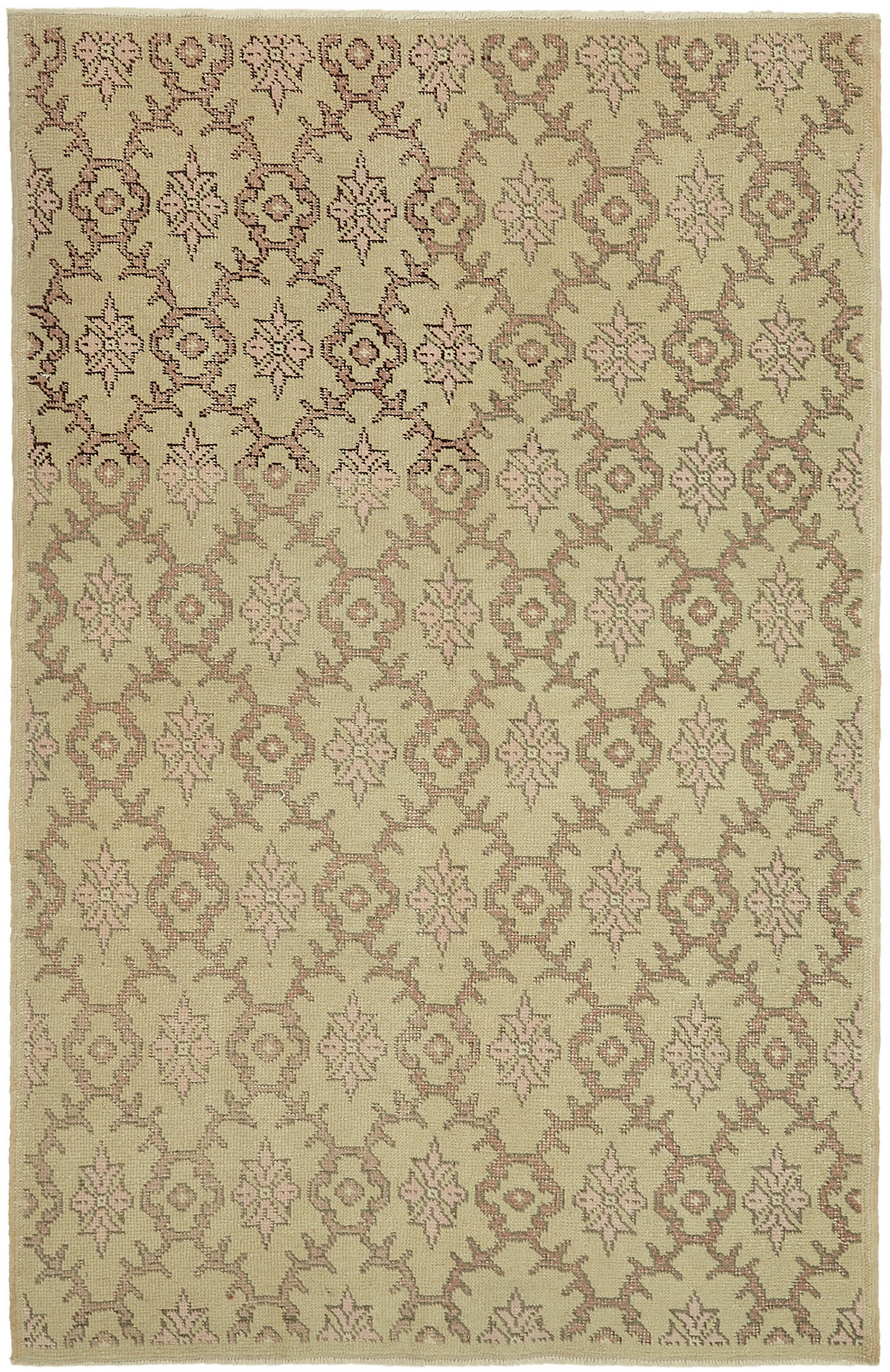 5x7 Beige Turkish Vintage Area Rug - 45869