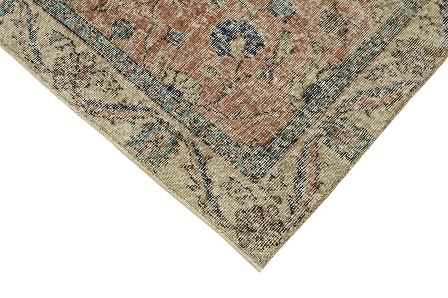 4x6 Beige Turkish Vintage Area Rug - 45871