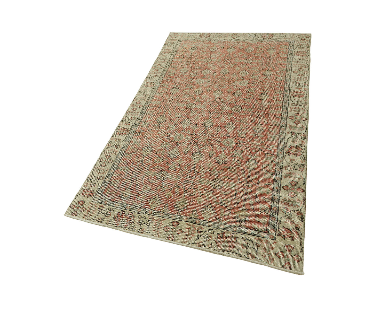 3x6 Beige Turkish Vintage Area Rug - 45872