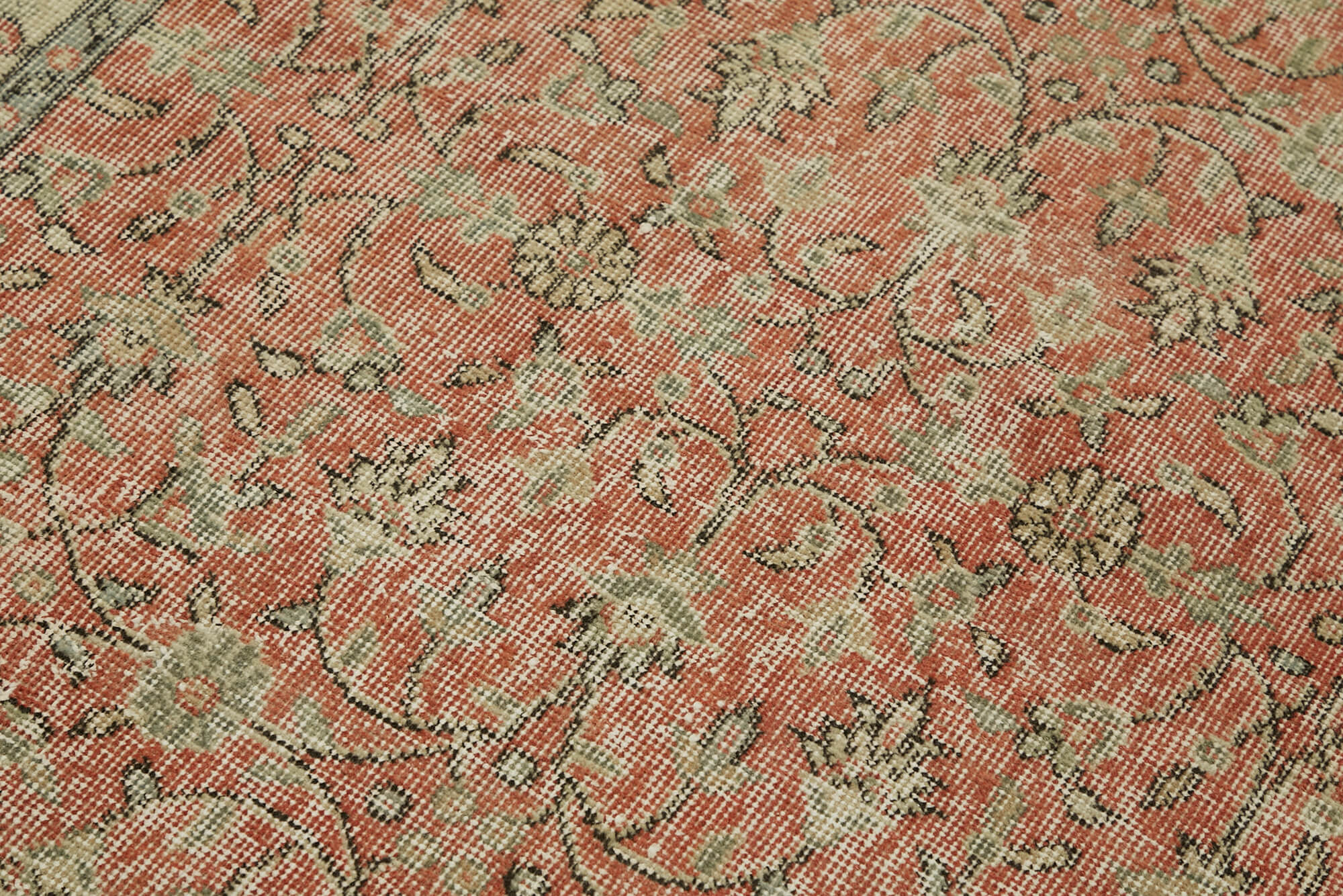 3x6 Beige Turkish Vintage Area Rug - 45872