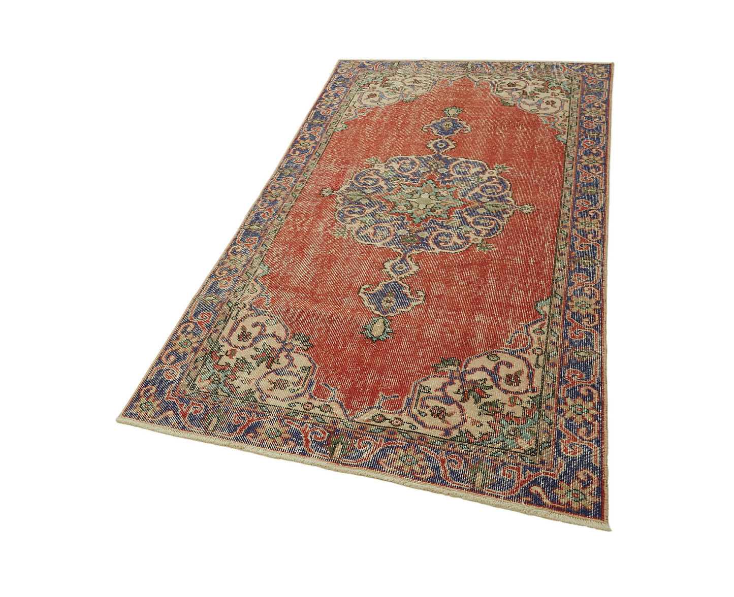 3x7 Red Turkish Vintage Area Rug - 45876