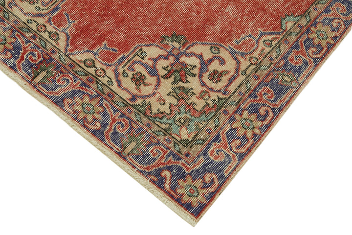 3x7 Red Turkish Vintage Area Rug - 45876