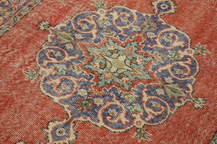 3x7 Red Turkish Vintage Area Rug - 45876