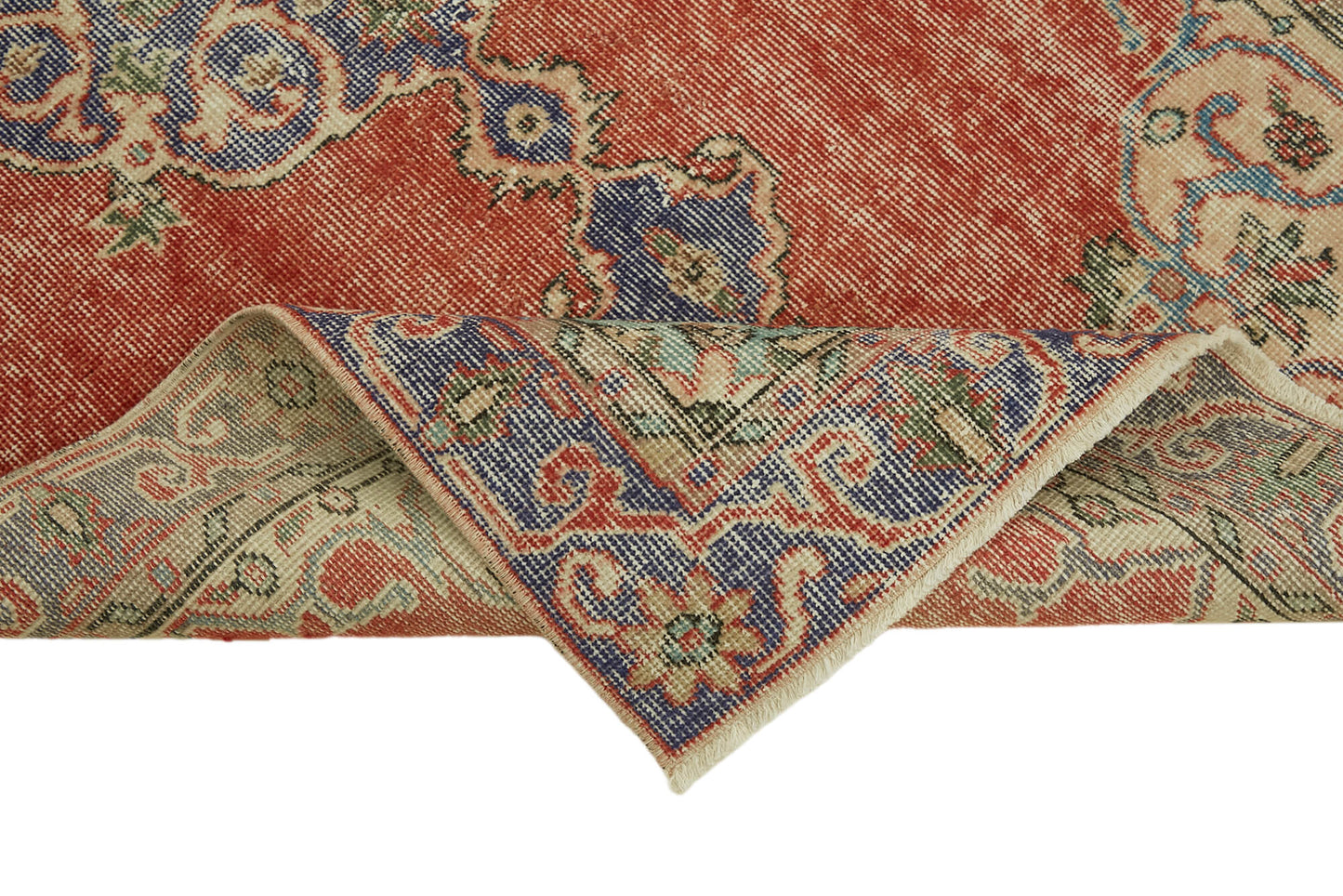 3x7 Red Turkish Vintage Area Rug - 45876