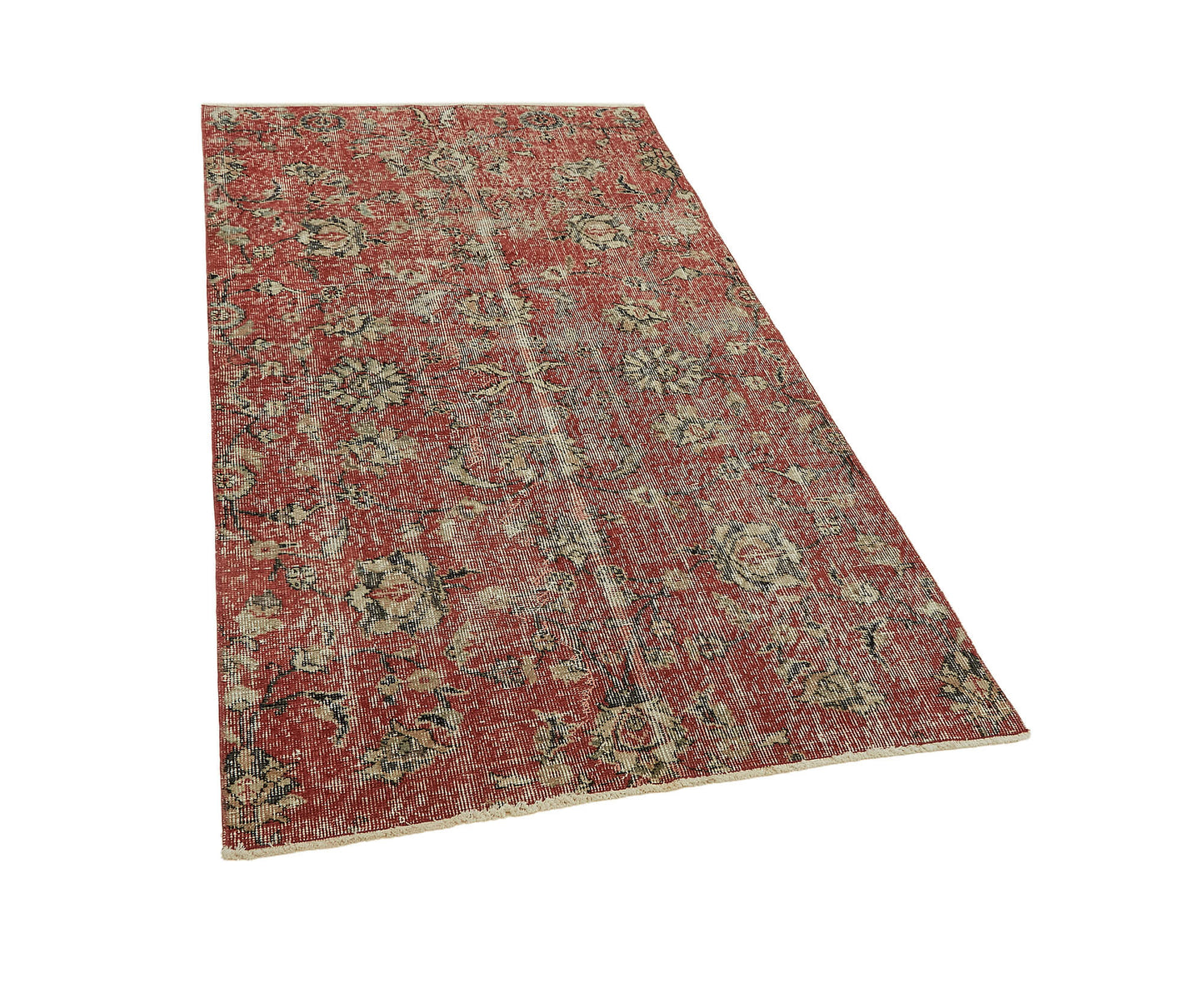 3x6 Red Turkish Vintage Area Rug - 45877