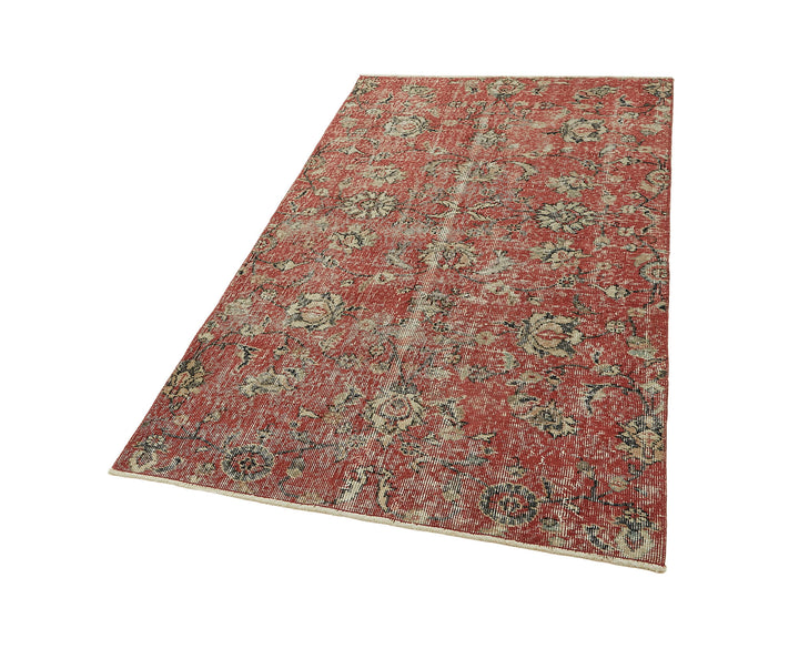 3x6 Red Turkish Vintage Area Rug - 45877