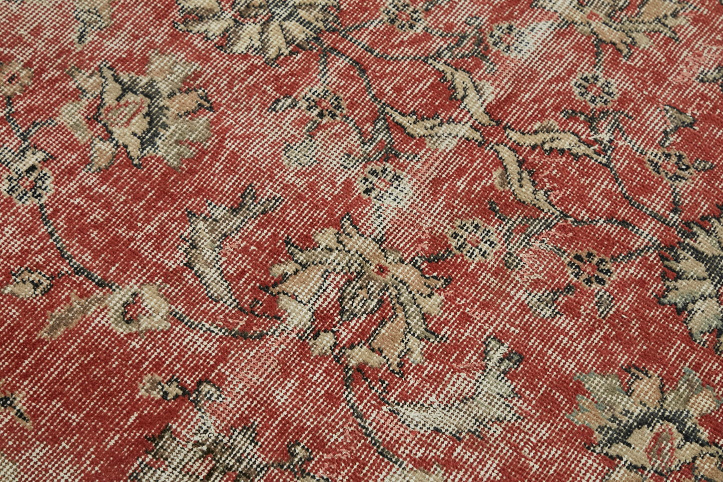 3x6 Red Turkish Vintage Area Rug - 45877