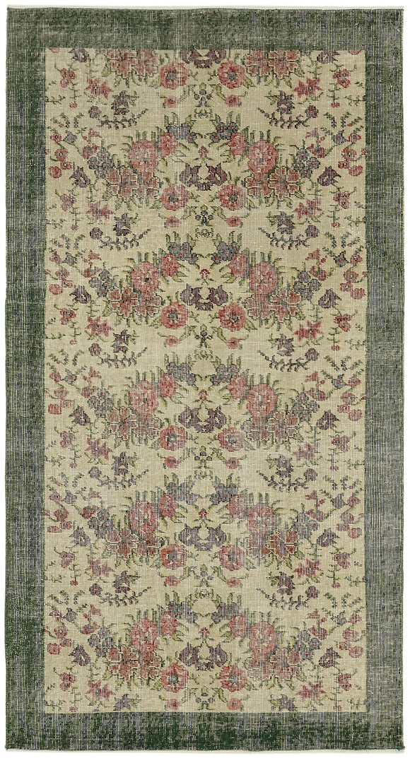 4x7 Beige Turkish Vintage Area Rug - 45879