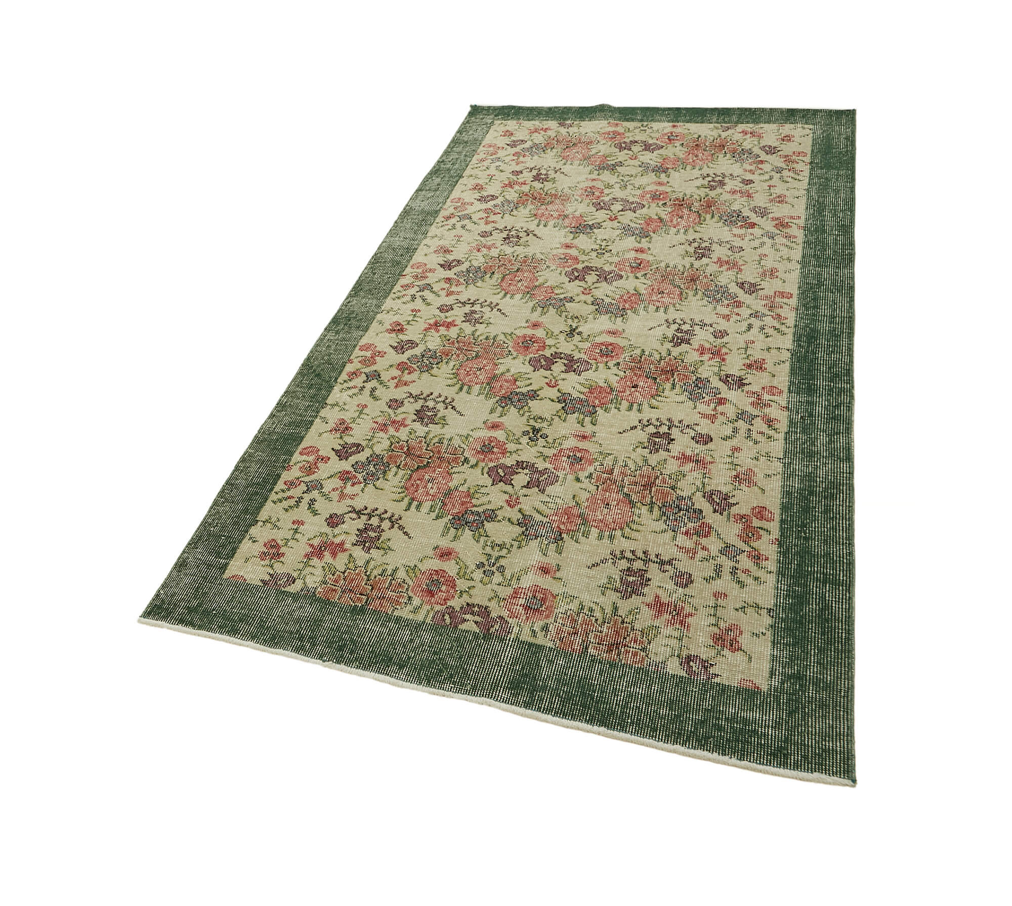 4x7 Beige Turkish Vintage Area Rug - 45879