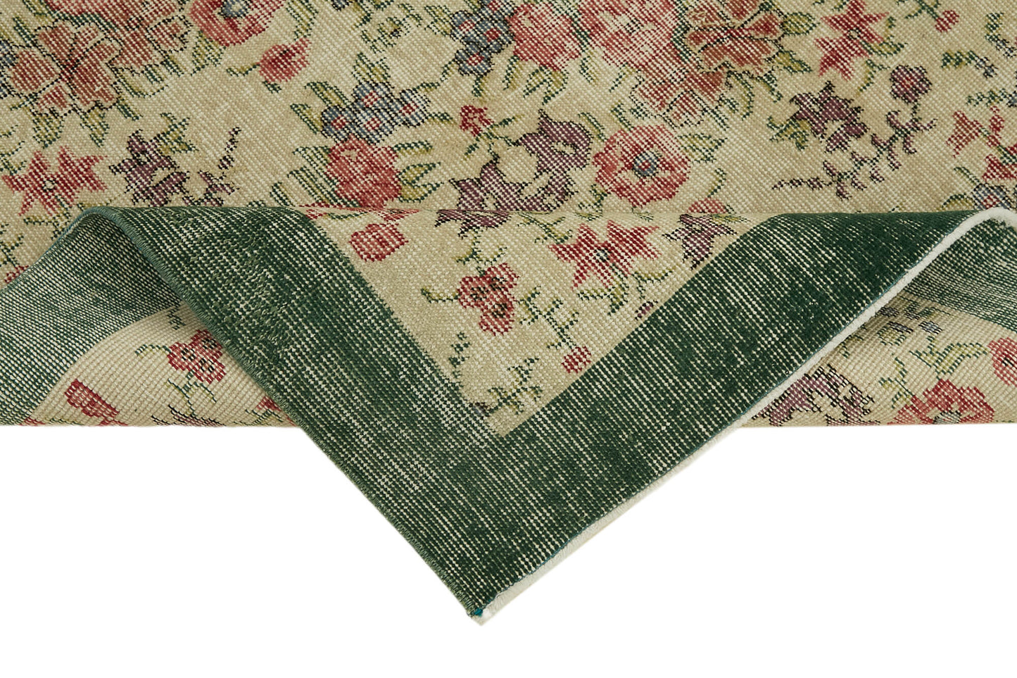 4x7 Beige Turkish Vintage Area Rug - 45879