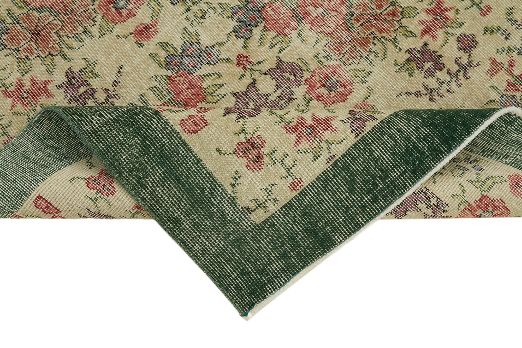 4x7 Beige Turkish Vintage Area Rug - 45879