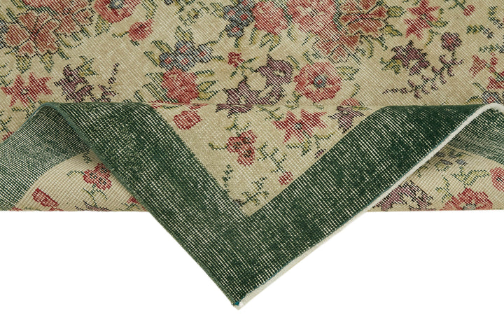 4x7 Beige Turkish Vintage Area Rug - 45879