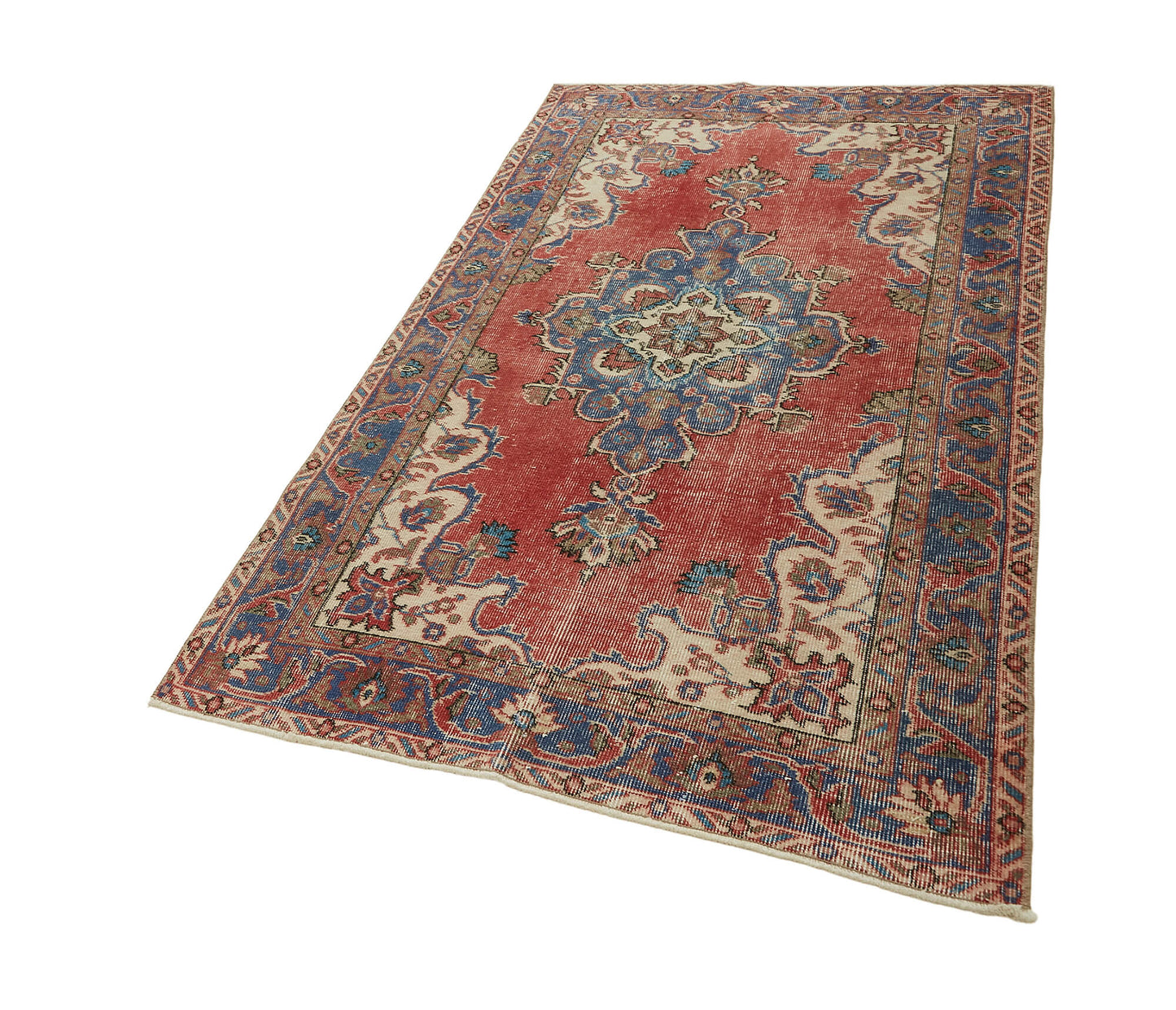4x6 Red Turkish Vintage Area Rug - 45881