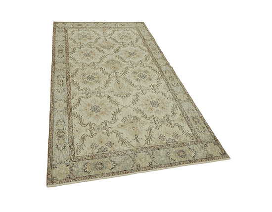 4x7 Beige Turkish Vintage Area Rug - 45884