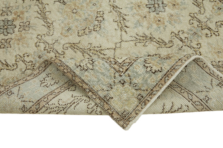 4x7 Beige Turkish Vintage Area Rug - 45884