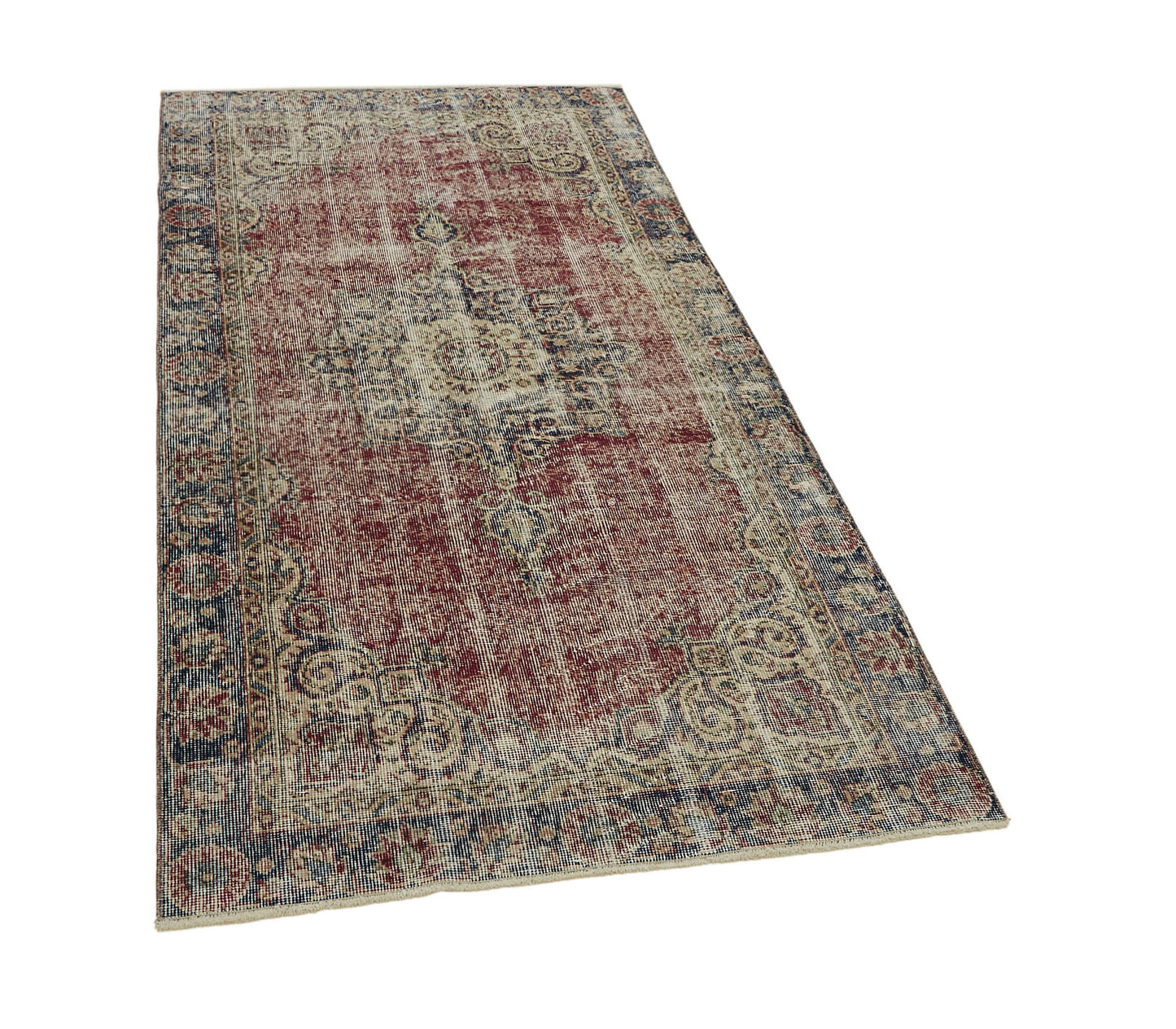 4x7 Red Turkish Vintage Area Rug - 45885