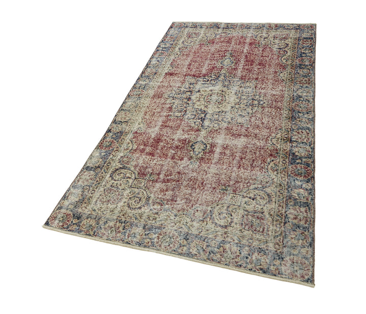 4x7 Red Turkish Vintage Area Rug - 45885