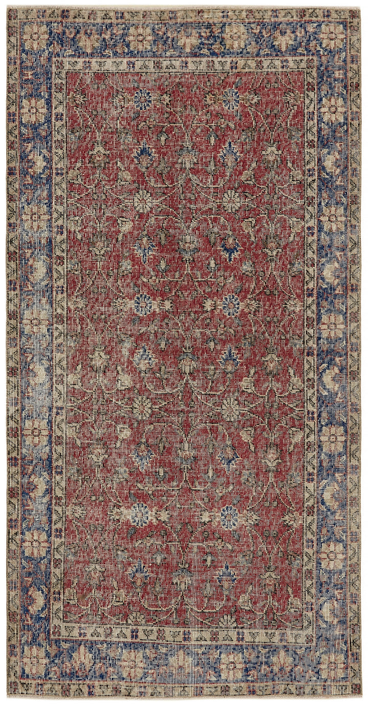 4x7 Red Turkish Vintage Area Rug - 45886