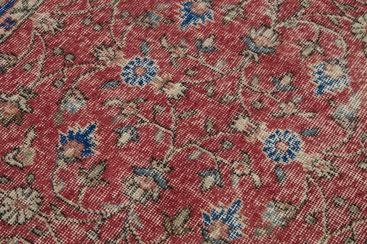 4x7 Red Turkish Vintage Area Rug - 45886