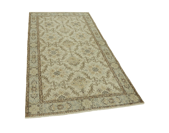 4x7 Beige Turkish Vintage Area Rug - 45887
