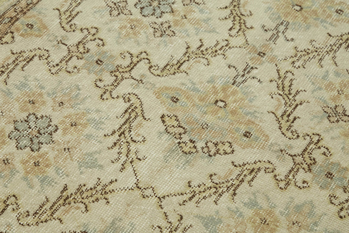 4x7 Beige Turkish Vintage Area Rug - 45887