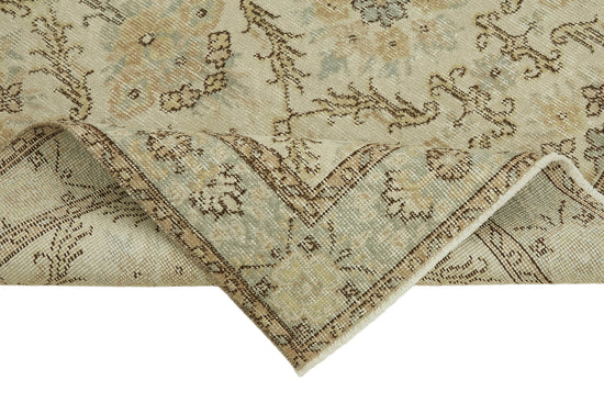 4x7 Beige Turkish Vintage Area Rug - 45887