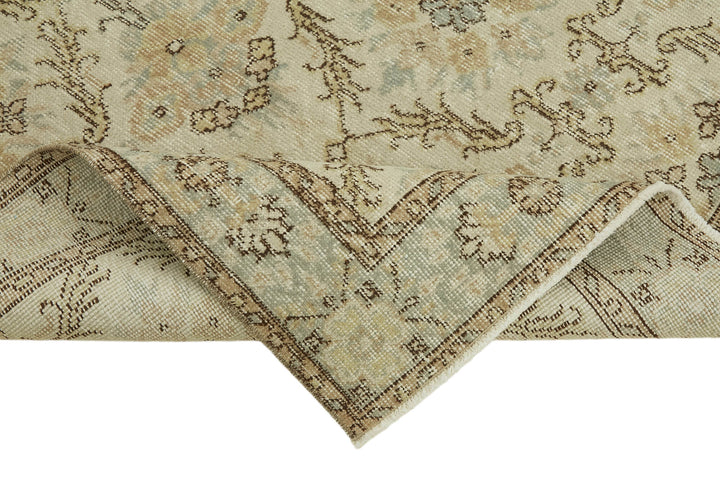 4x7 Beige Turkish Vintage Area Rug - 45887