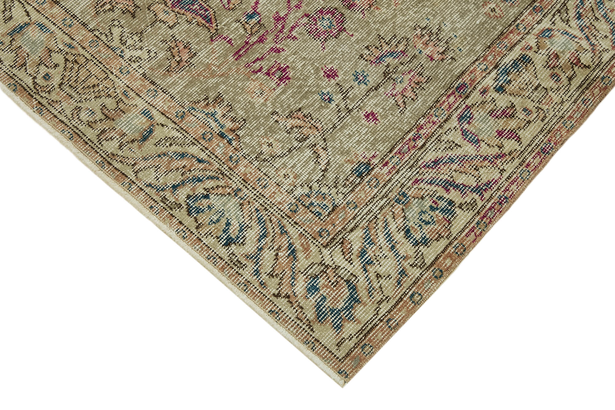 4x6 Beige Turkish Vintage Area Rug - 45890