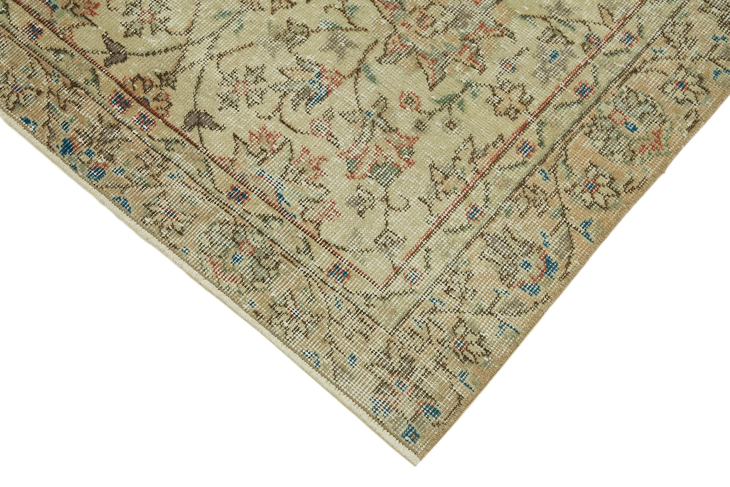 3x7 Beige Turkish Vintage Area Rug - 45892
