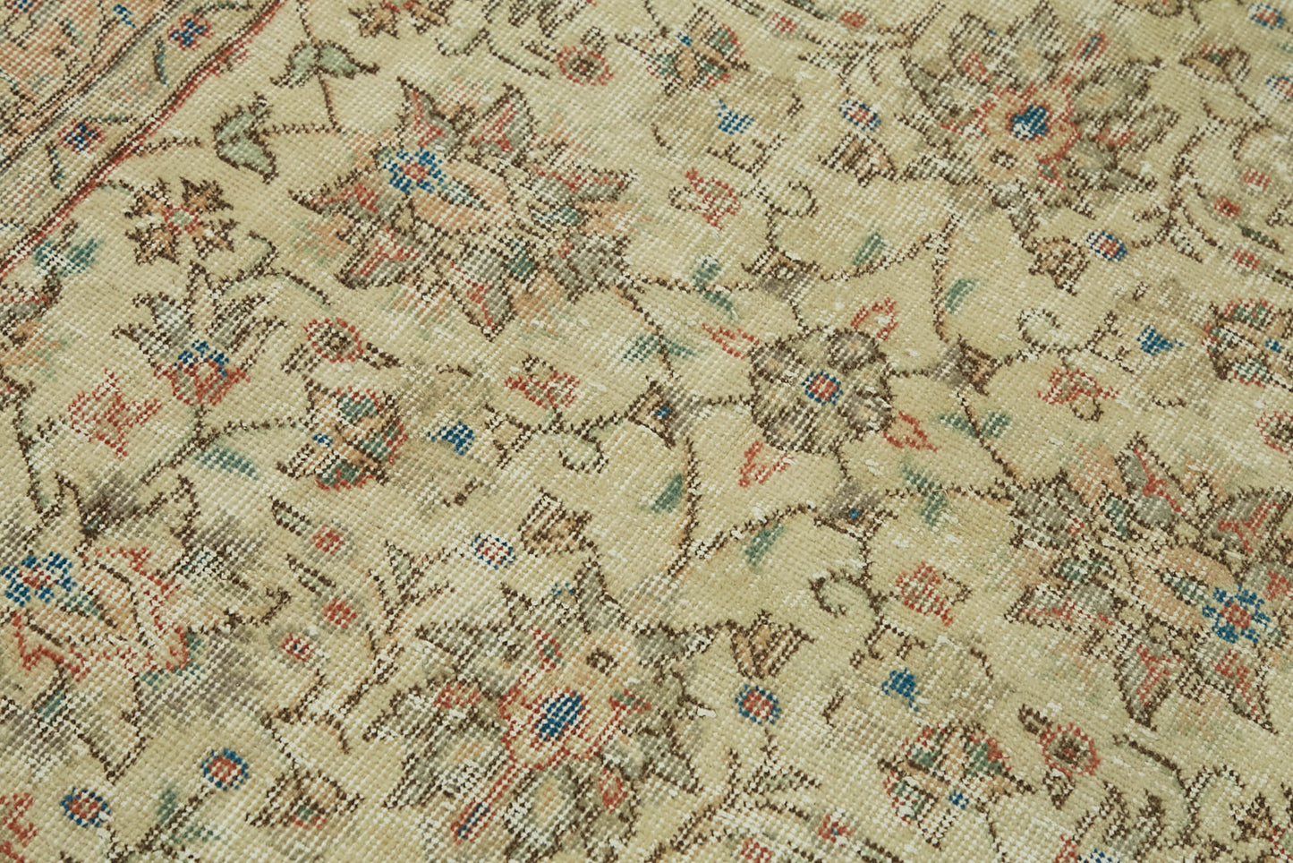 3x7 Beige Turkish Vintage Area Rug - 45892