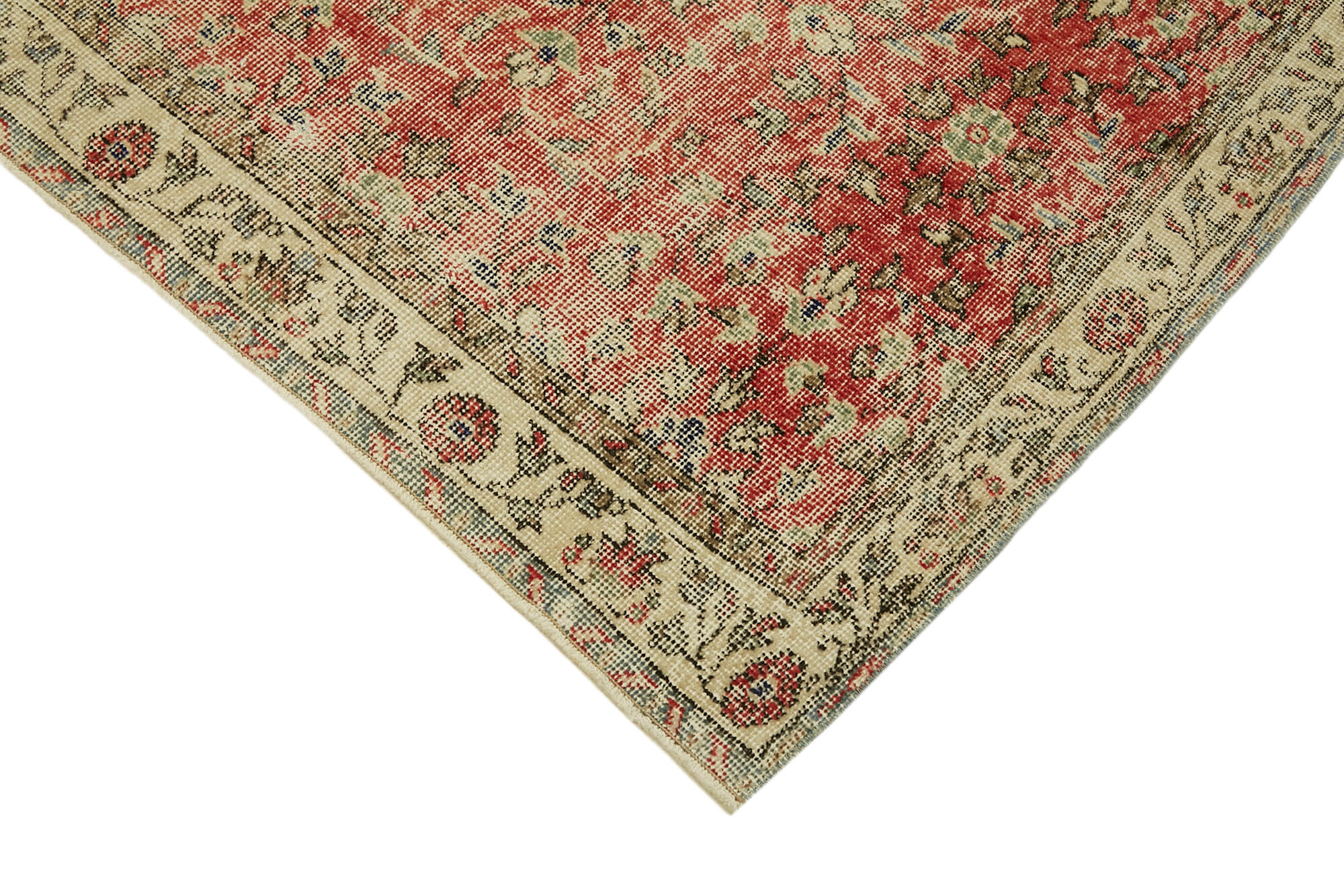 4x7 Red Turkish Vintage Area Rug - 45893