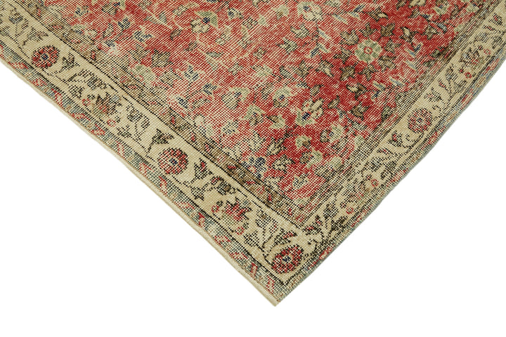 4x7 Red Turkish Vintage Area Rug - 45893