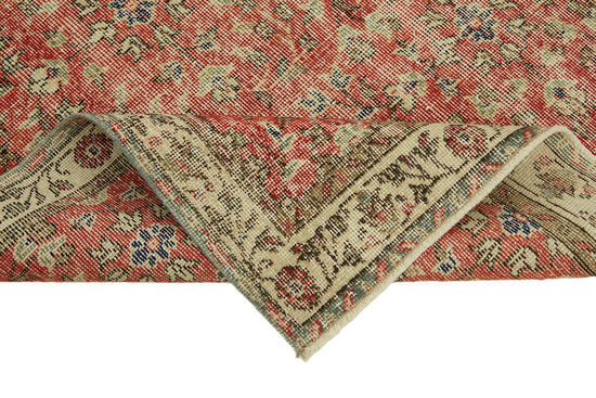 4x7 Red Turkish Vintage Area Rug - 45893