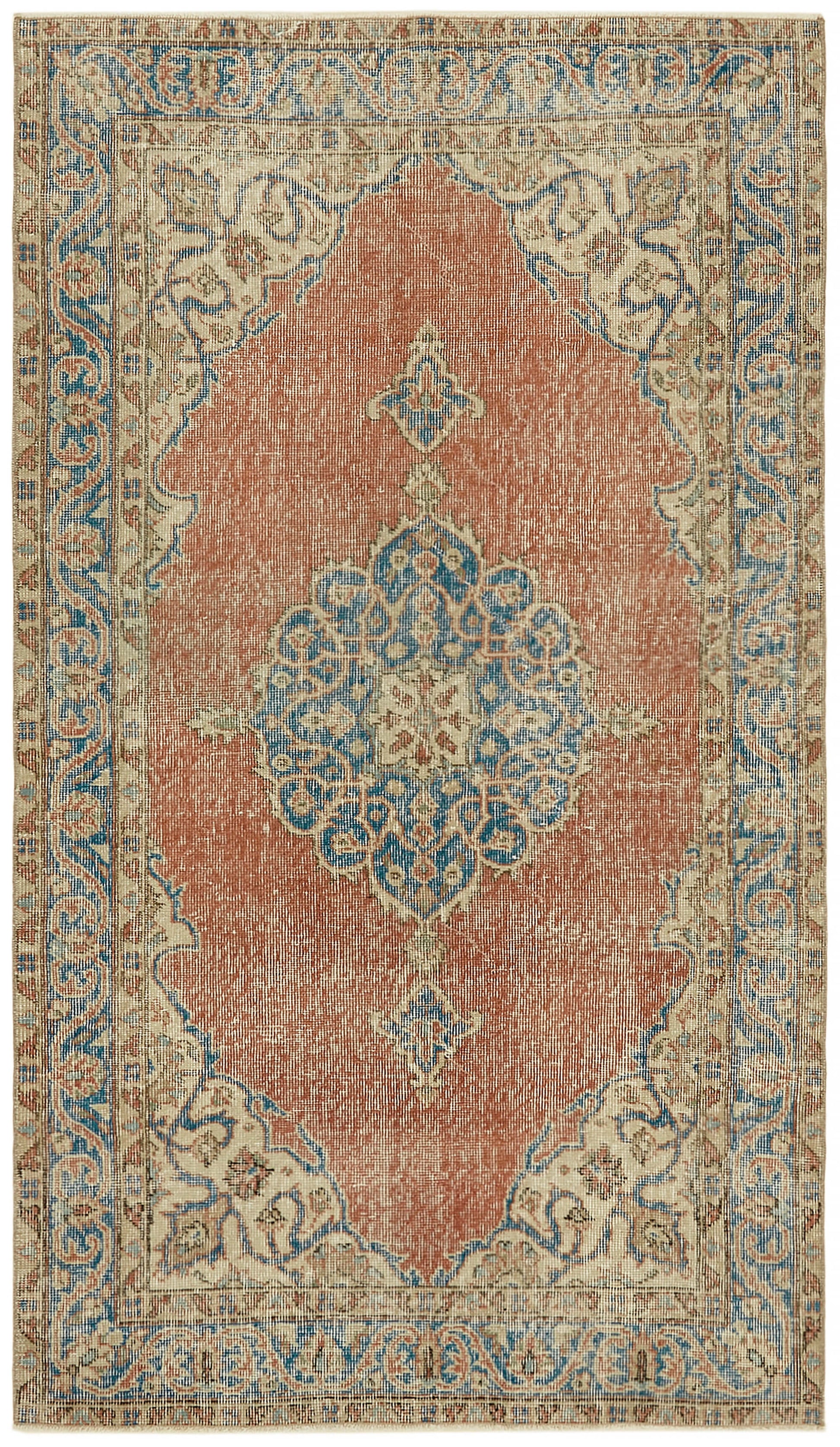 4x6 Red Turkish Vintage Area Rug - 45894