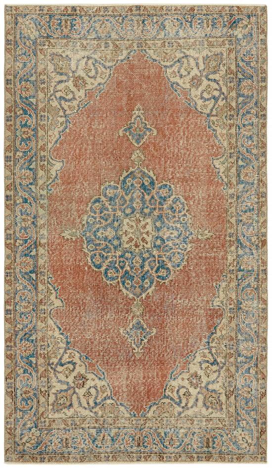 4x6 Red Turkish Vintage Area Rug - 45894