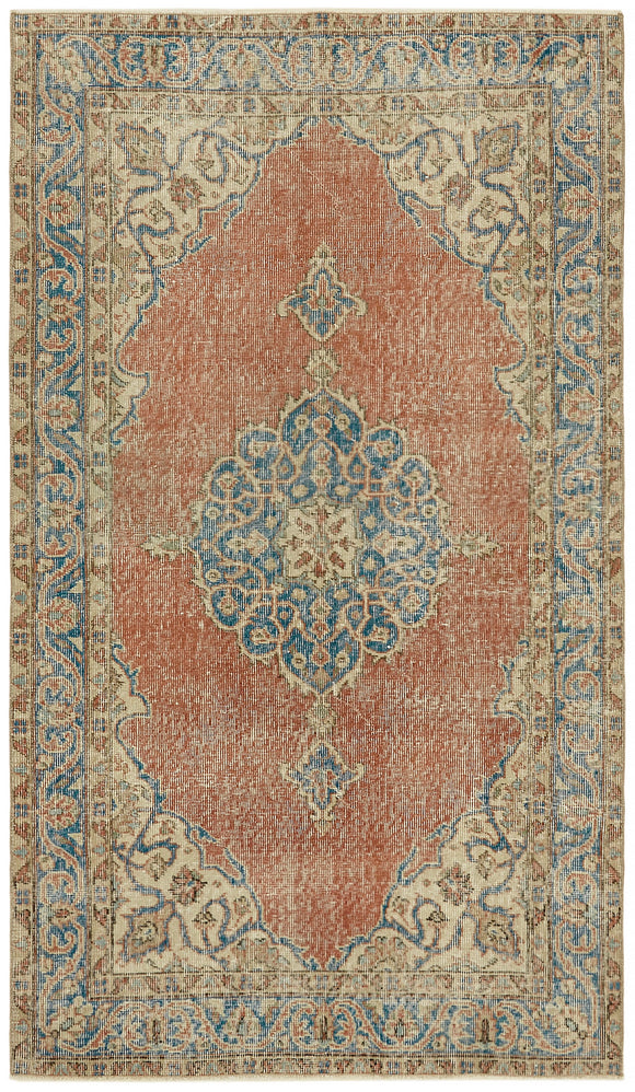 4x6 Red Turkish Vintage Area Rug - 45894