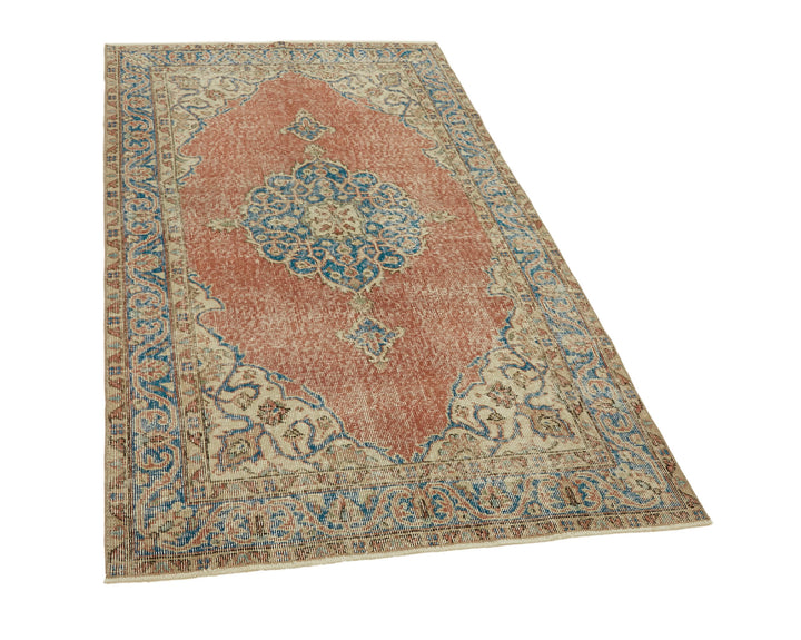 4x6 Red Turkish Vintage Area Rug - 45894