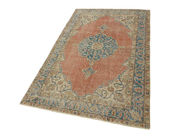 4x6 Red Turkish Vintage Area Rug - 45894