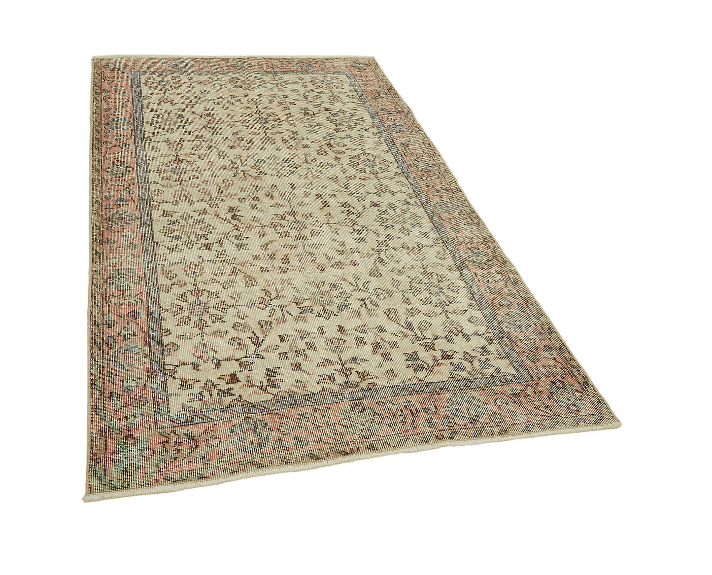 4x7 Beige Turkish Vintage Area Rug - 45896