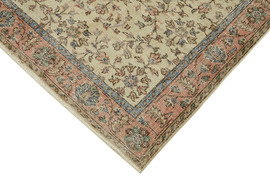 4x7 Beige Turkish Vintage Area Rug - 45896