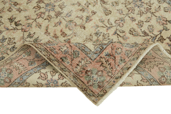 4x7 Beige Turkish Vintage Area Rug - 45896