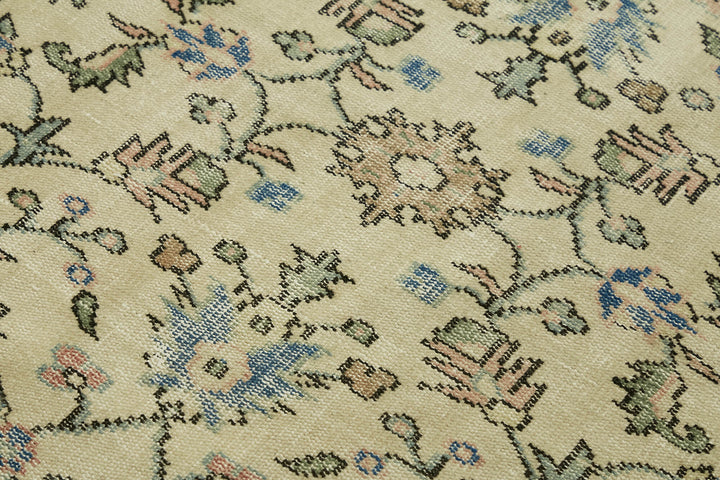 4x7 Beige Turkish Vintage Area Rug - 45897