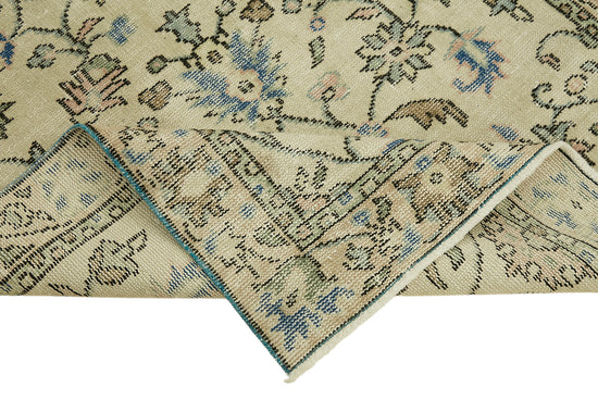4x7 Beige Turkish Vintage Area Rug - 45897