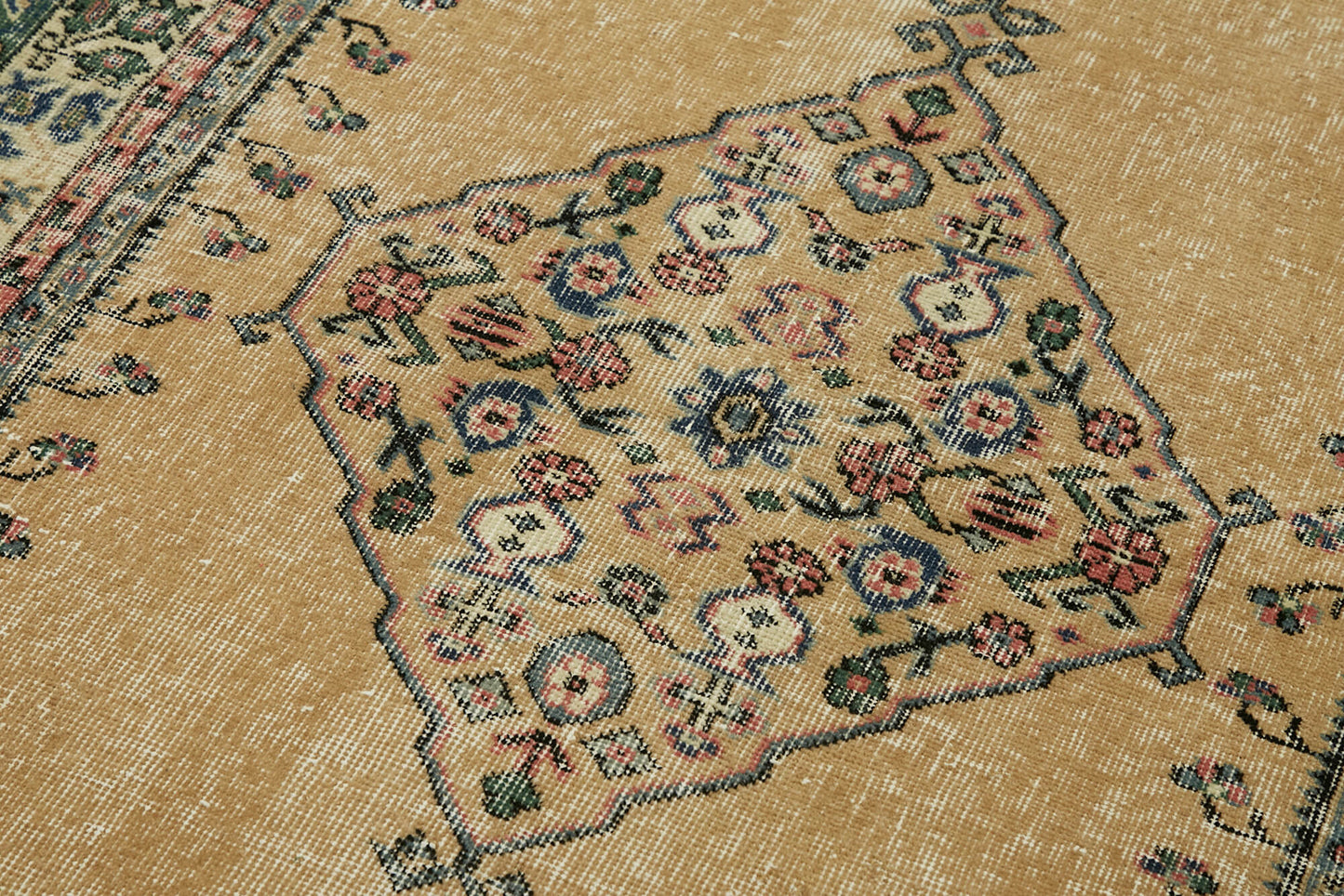 4x7 Beige Turkish Vintage Area Rug - 45899