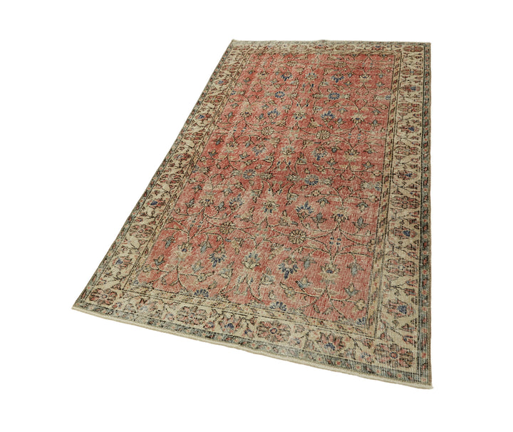 4x6 Red Turkish Vintage Area Rug - 45900